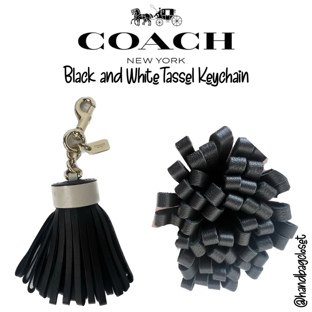 COACH LEATHER TASSEL BAG CHARM (F58505)
GOLD/BLACK KEY CHAIN KEYCHAIN - Picture 1 of 12